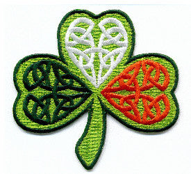 Embroidered Patches EB64 Shamrock Celtic tricolour
