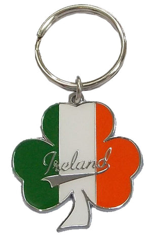 KR01 Tricolour Shamrock Ireland Keyring