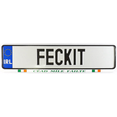 Genuine Irish Car Registration Plate RP42 FECKIT