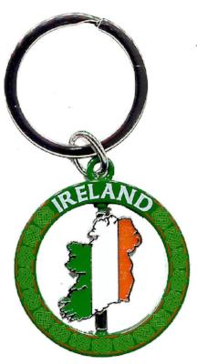 Spinner Keyring SPK002 Map Tricolour Ireland