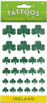 Temporary Tattoo TAT001 Multi Shamrock Glitter