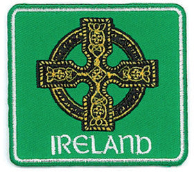 Embroidered Patch  EB02 Celtic cross green