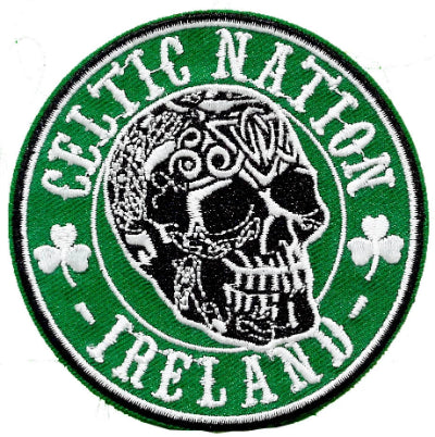 Embroidered Patch EB74 Celtic Nation Skull