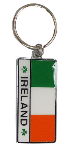 KR08 Ireland Tricolour Rectangle Keyring