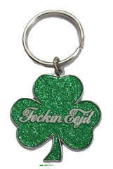 KR11 Shamrock Glitter Feckin Eejit Keyring