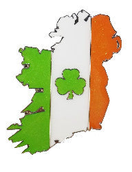 Metal Magnet MM018 Map Ireland Tricolour