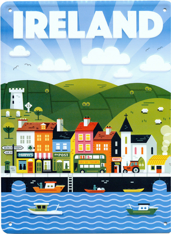 Vintage Wall Signs Of Irland MWS001 Ireland Town