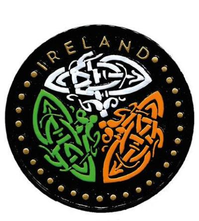 RM025 Celtic Tricolour Round Resin Magnet
